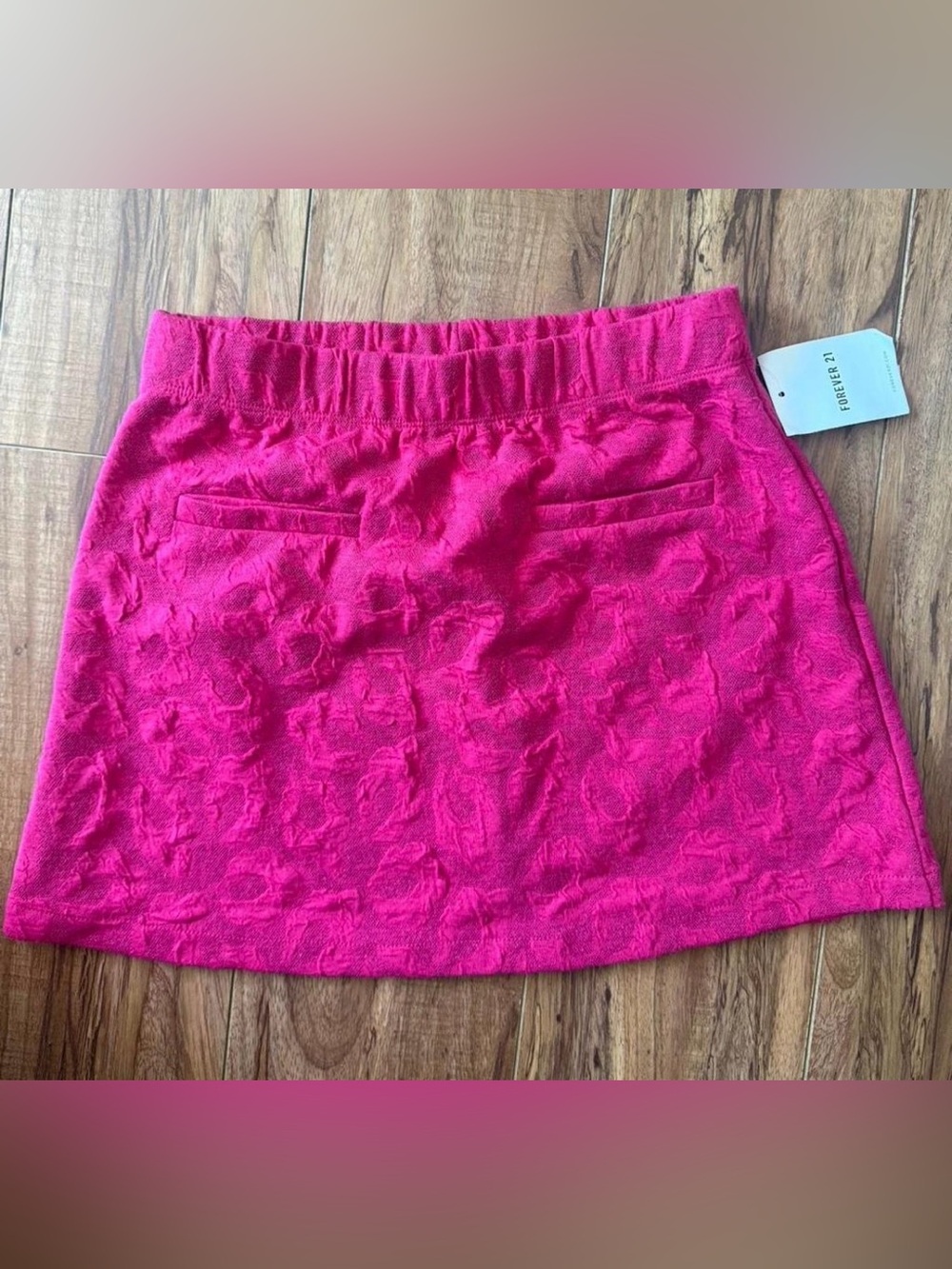 Forever 21 Hot Pink Textured Mini Skirt